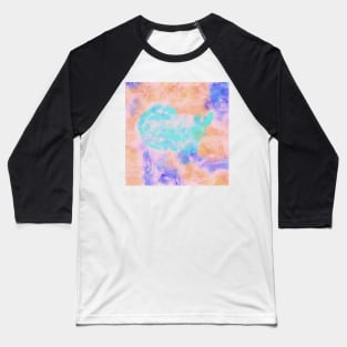 Orange blue and pink smoke Baseball T-Shirt